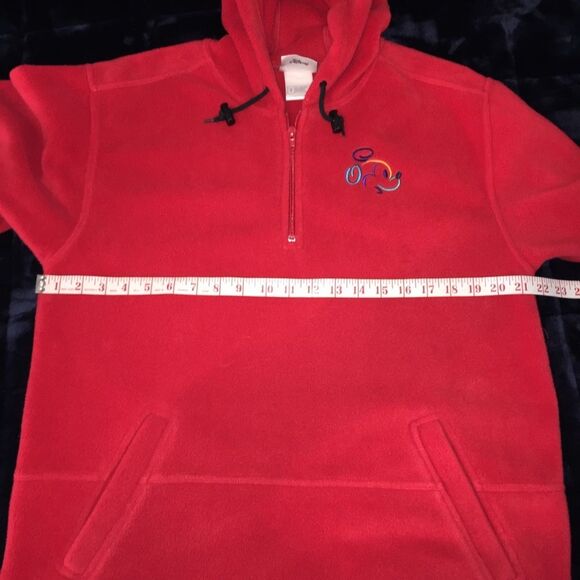 Walt Disney World Mickey Mouse Fleece Hoodie Sz S Red Pockets Unisex - Picture 7 of 12